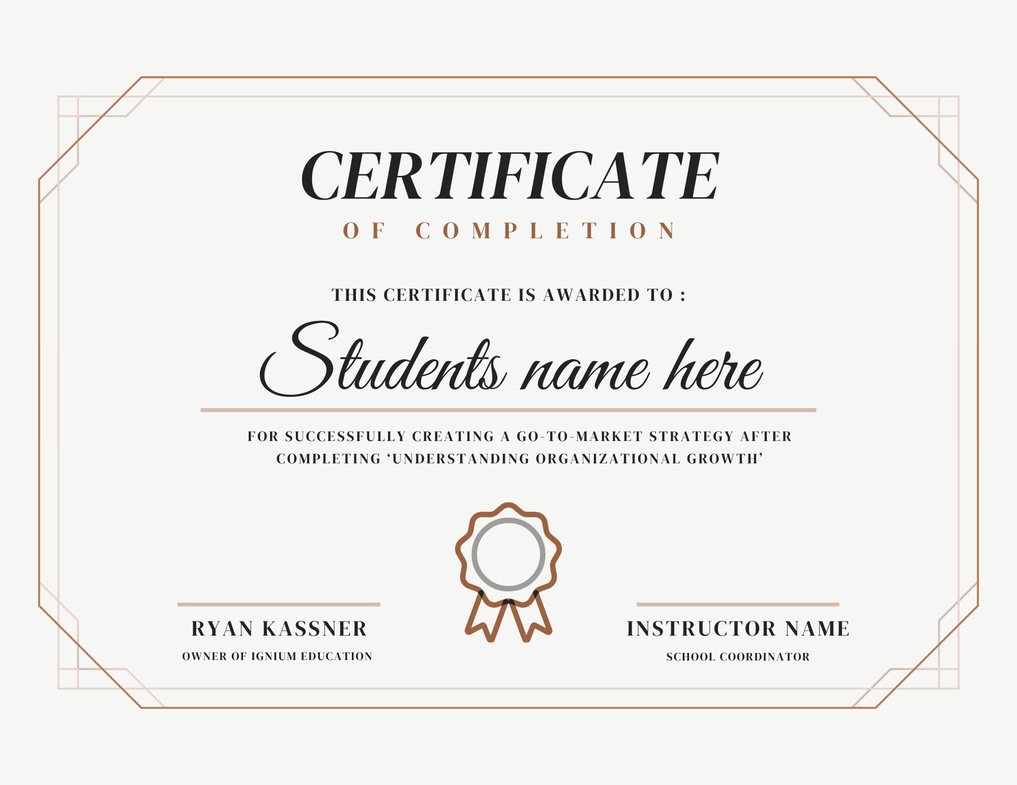 Certificate of Completion